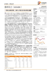 一季度业绩超预期,看好公司新项目落地释放增量