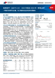 2022年报及2023年一季报点评：一季度毛利率环比改善，动力储能电池业务助推长期增长