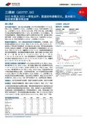 2022年报及2023一季报点评：渠道结构调整优化，盈利能力和经营质量持续改善