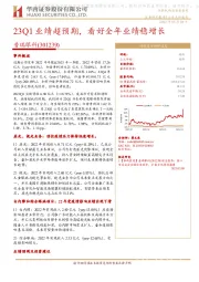 23Q1业绩超预期，看好全年业绩稳增长