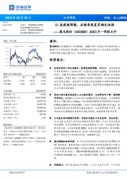 2023年一季报点评：Q1表现超预期，后续季度复苏确定性强