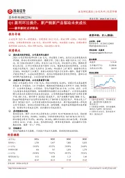 泰和新材点评报告:Q1盈利环比提升,新产能新产品驱动未来成长