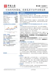 行业性风险落地,疫情复苏下全年业绩反转