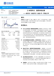 2023年一季报点评：Q1短暂承压，整装持续高增