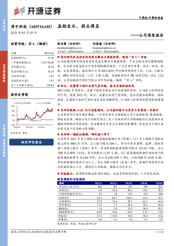 公司深度报告：显控龙头，拐点将至