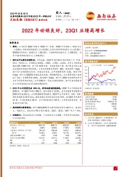 2022年动销良好，23Q1业绩高增长