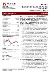 年报一季报点评:一季度业绩增速回升,新项目新产品提供长期发展潜力