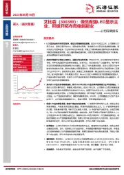 公司深度报告：做优做强LED显示主业，积极开拓布局储能副业