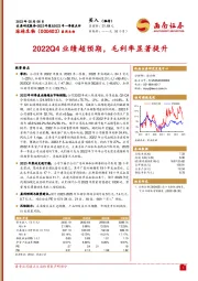 2022Q4业绩超预期，毛利率显著提升