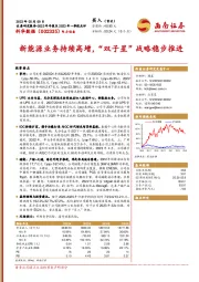 新能源业务持续高增,“双子星”战略稳步推进