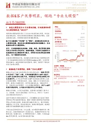数据&客户优势明显,领跑“专业大模型”