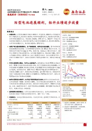 N型电池进展顺利,组件业绩逐步放量