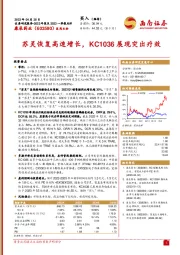 苏灵恢复高速增长，KC1036展现突出疗效