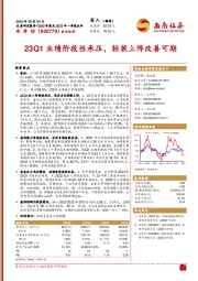 23Q1业绩阶段性承压，轻装上阵改善可期