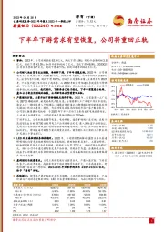 下半年下游需求有望恢复，公司将重回正轨