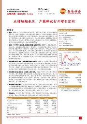 业绩短期承压,产能释放打开增长空间