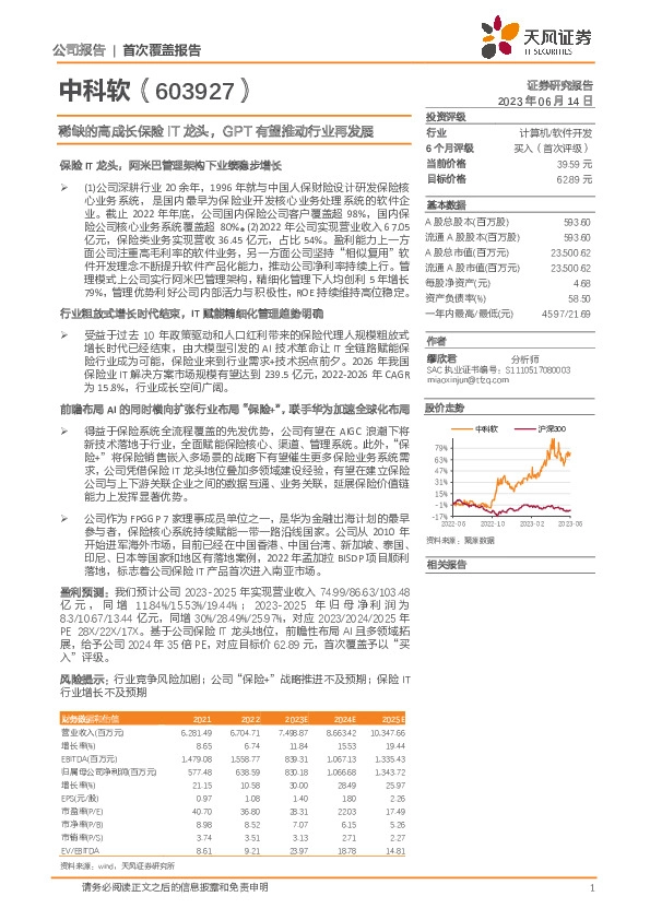 稀缺的高成长保险IT龙头，GPT有望推动行业再发展