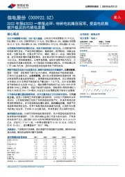 2022年报&2023一季报点评:特种电机隐形冠军,受益电机能效升级及四代核电发展