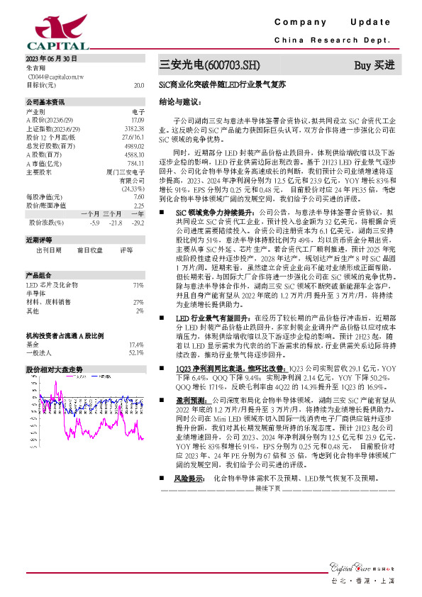 SiC商业化突破伴随LED行业景气复苏