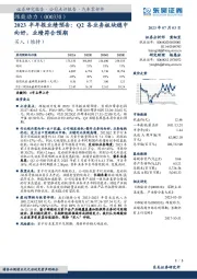 2023半年报业绩预告：Q2各业务板块稳中向好，业绩符合预期