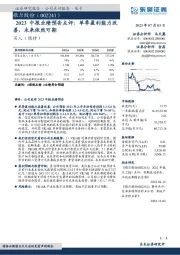 2023中报业绩预告点评:单季盈利能力改善,未来依然可期