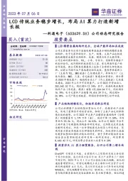 公司动态研究报告:LCD传统业务稳步增长,布局AI算力打造新增长极