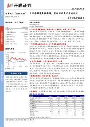 公司信息更新报告：上半年销售数据高增，重组标的资产完成过户