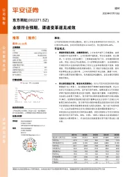 业绩符合预期，渠道变革逐见成效