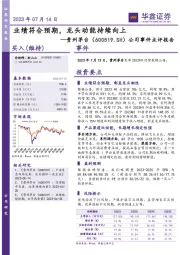 公司事件点评报告：业绩符合预期，龙头动能持续向上