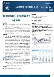 Q2净利同比扭亏，国内业务低基数下恢复性增长