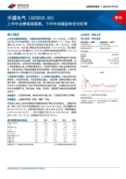 上半年业绩表现亮眼，下半年有望迎来交付旺季