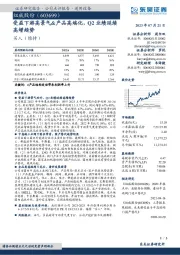 受益下游高景气&产品高端化，Q2业绩延续高增趋势