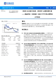 2023年半年度业绩预告点评报告：EGR+马达铁芯放量，2023H1业绩显著改善