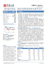 盈利能力稳定，新技术持续推进深化海外合作