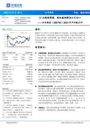 2023年半年报点评：Q2业绩超预期，股权激励彰显公司信心