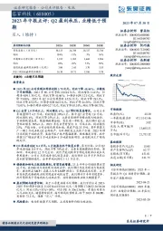 2023年中报点评:Q2盈利承压,业绩低于预期