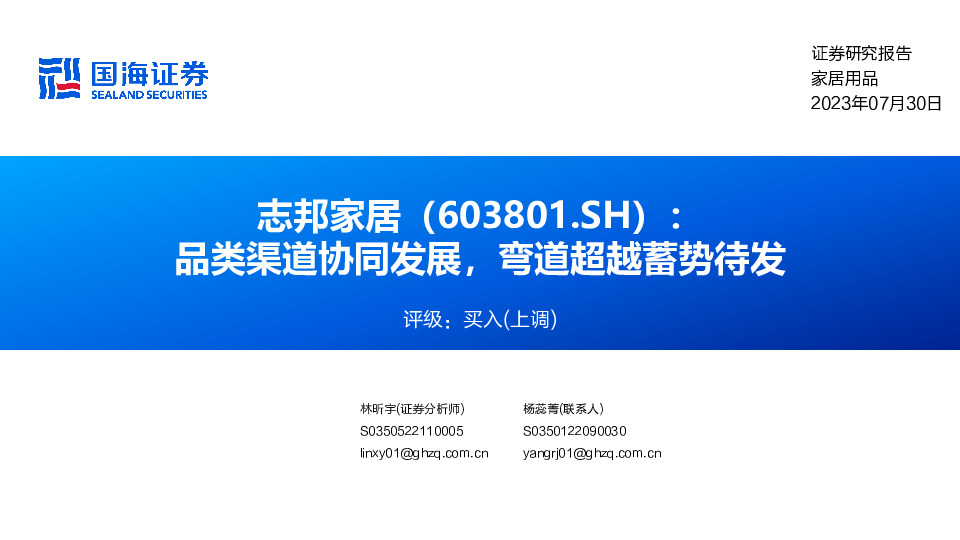 品类渠道协同发展，弯道超越蓄势待发