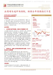 业绩增长超市场预期,维持全年预期指引不变