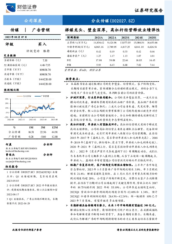 梯媒龙头、壁垒深厚，高杠杆经营释放业绩弹性