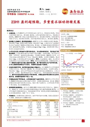 23H1盈利超预期，多重需求驱动持续发展