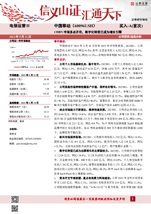 CHBN市场多点开花，数字化转型已成为增长引擎