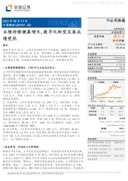 业绩持续健康增长,数字化转型发展成绩斐然