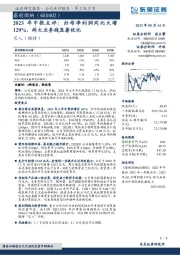 2023年中报点评:归母净利润同比大增129%,两大业务线显著优化