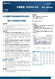 Q2低基数下黄金品类增长势头良好，预计下半年渠道扩张提速