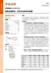 短期业绩承压,但汽车业务依旧亮眼