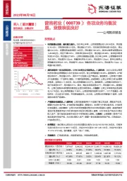公司简评报告:各项业务均衡发展,业绩表现良好