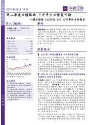 公司事件点评报告:单二季度业绩落地 下半年主业修复可期