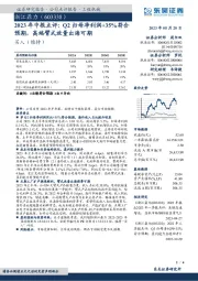 2023年中报点评：Q2归母净利润+35%符合预期，高端臂式放量出海可期