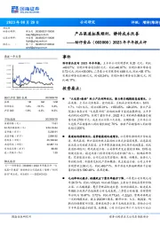 2023年半年报点评：产品渠道拓展顺利，静待成本改善