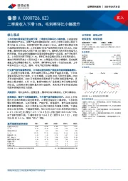 二季度收入下滑16%，毛利率环比小幅提升